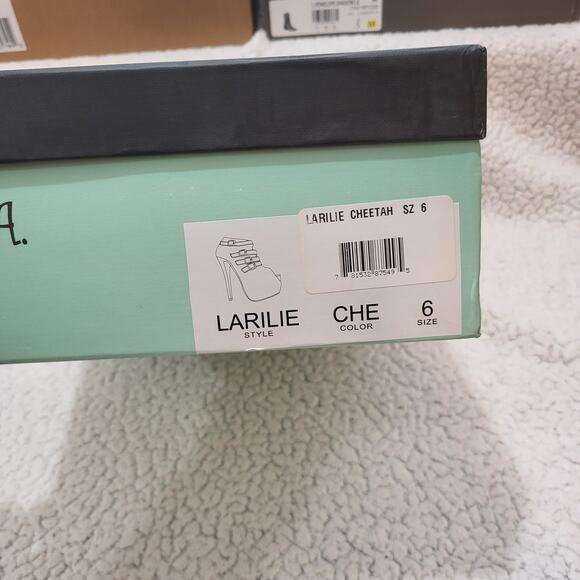 N.Y.L.A. Women's Larilie Cheetah Leather heels  size 6 M US - Picture 7 of 8